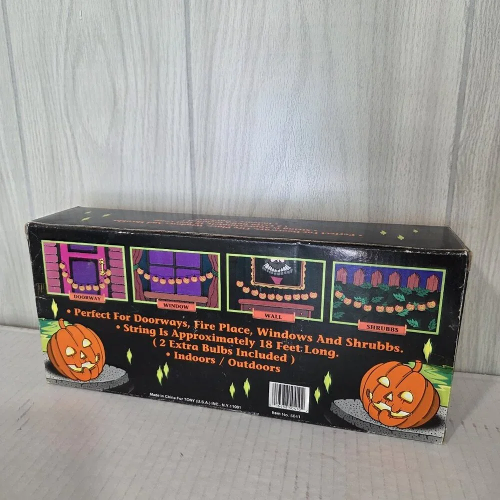 Vintage Halloween String Lights 10 Ghosts Blow Molds In Box